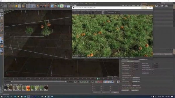 grass growing animation Cinema 4D project fiels /  octane render / forester