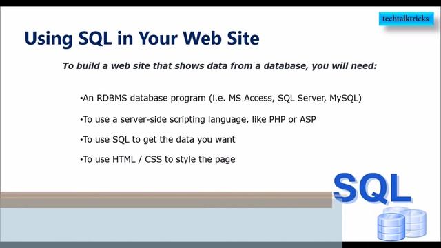 Introduction to SQL | Part 1 | SQL tutorial for beginners | Tech Talk Tricks смотреть онлайн