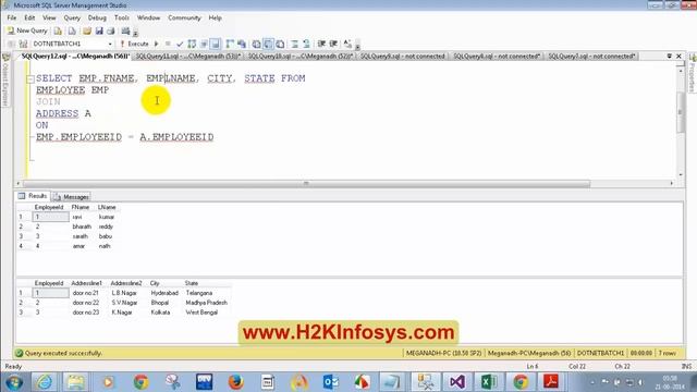 Dot Net Online Training | Tutorial 16 SQL Server Connection and Joins Part 1 | H2kninfosys смотреть онлайн