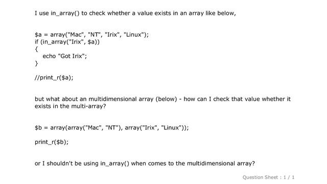 PHP : in_array() and multidimensional array смотреть онлайн