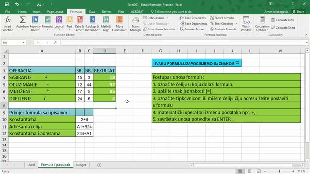 8. Jednostavne formule u Excel-u смотреть онлайн