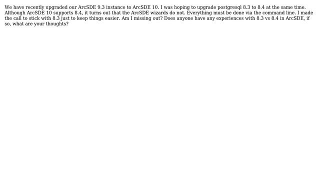 GIS: ArcSDE 10 and PostgreSQL 8.3 vs 8.4 (2 Solutions!!) смотреть онлайн