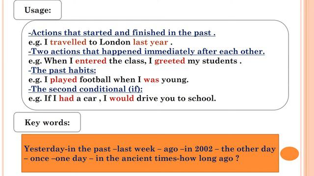 unit 1 the past simple tense الصف الثالث смотреть онлайн