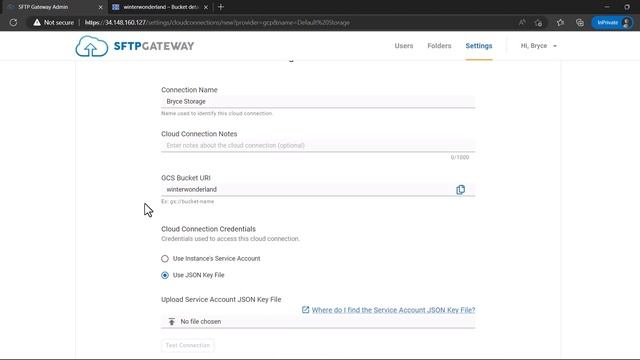 How to set up the default Google Cloud connection for SFTP Gateway смотреть онлайн