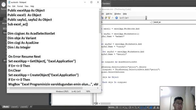 autocad den excele veri gönderme (Autocad to Excel Vba) смотреть онлайн