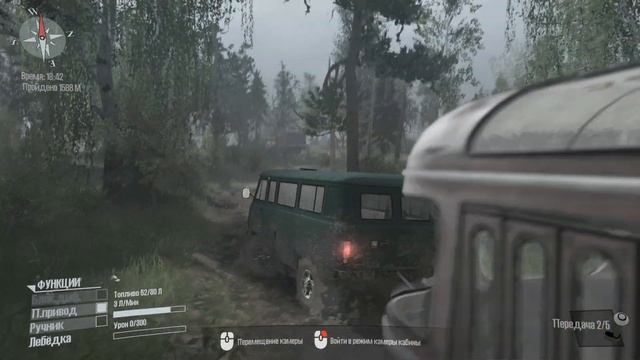 Spintires MudRunner Рп ситуация: Автобус застрял в грязи когда вез рабочих на лесопилку смотреть онлайн