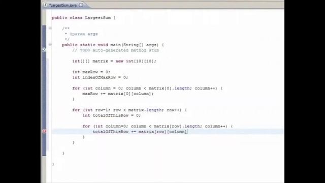 Liang - Chapter 8 - Find Row With Largest Sum смотреть онлайн
