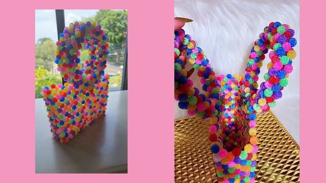 Плетение сумки из бусин ? готовая сумка, туториал . Beaded bad tutorial ? tas manik manik ? смотреть онлайн