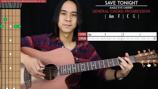 Save Tonight Guitar Tutorial - Eagle Eye Cherry Guitar Lesson 🎸 |Easy Chords + Guitar Cover| смотреть онлайн