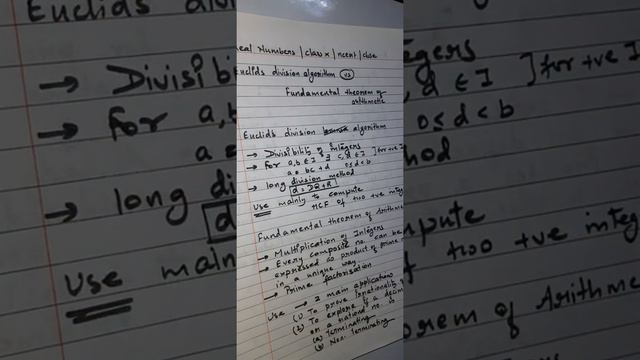Euclid's Division Algorithm For Real Numbers I Real Numbers I Class X I Ncert Cbse #shortsrealnumbe
