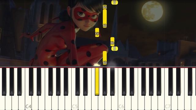 Miraculous Ladybug - Theme - VERY EASY Piano tutorial смотреть онлайн