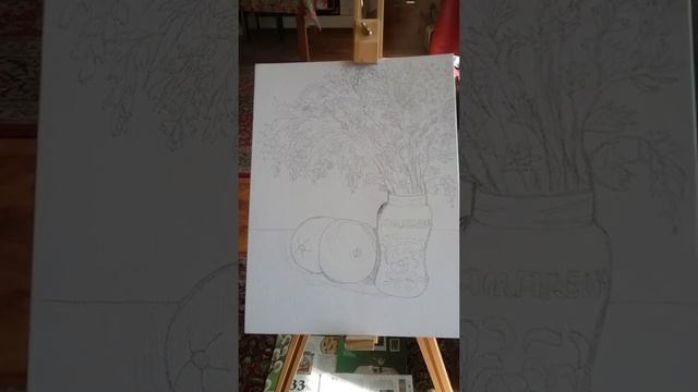 Натюрморт с цветами. Эскиз готов. Что дальше ? часть 2 смотреть онлайн