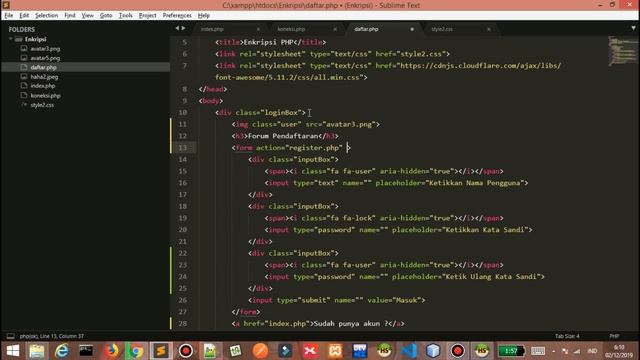 Tutorial Enkripsi Menggunakan base64_encode + Login - PHP #01 смотреть онлайн
