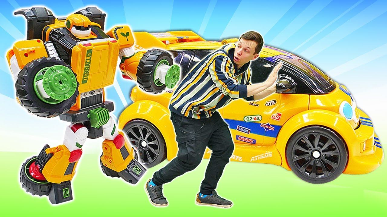 Игры Трансформеры - Фёдор и Тоботы на соревновании Роботов! - Видео игры гонки для мальчиков смотреть онлайн