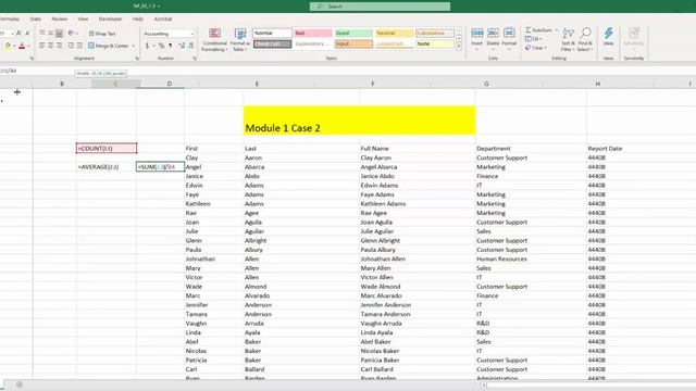 Excel 2019 Tutorial Module1 Case2 смотреть онлайн