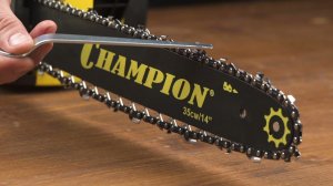 Видеоинструкция Champion: электрическая пила из коробки, комплектность, подготовка, запуск