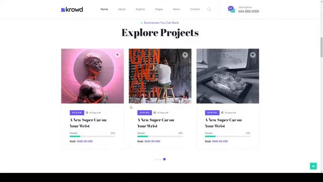 Krowd - Crowdfunding Projects and Charity React Next Template crowdfunding business fundraiser смотреть онлайн