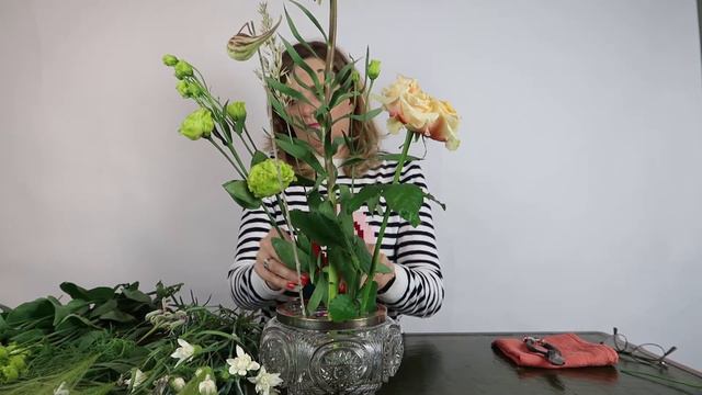 Still Life With Fresh Flowers Arrangement In Crystal Bowl With Decofresh Roses | TUTORIAL