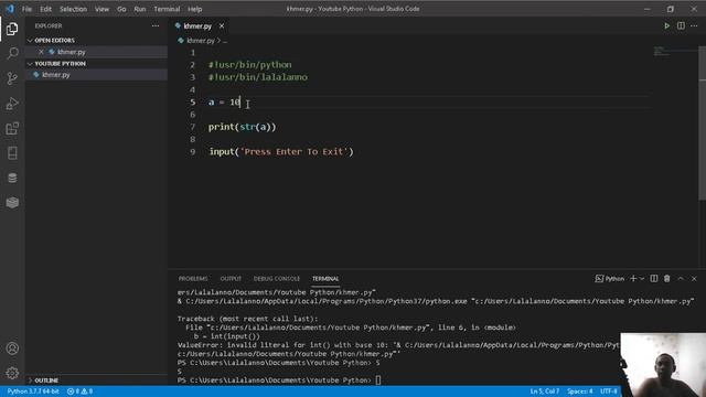 Cambodia (Khmer) Python Lesson 14 Convert string to int & int to string смотреть онлайн