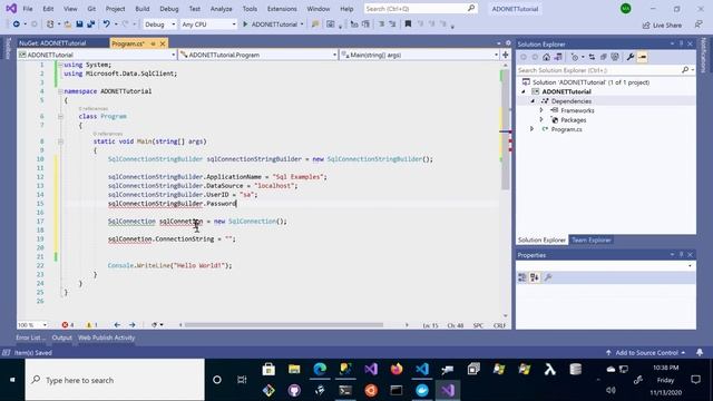 Part 1 (C# sql database tutorial) - Sql Connection, Sql Connection String Builder (c# sql Server) смотреть онлайн