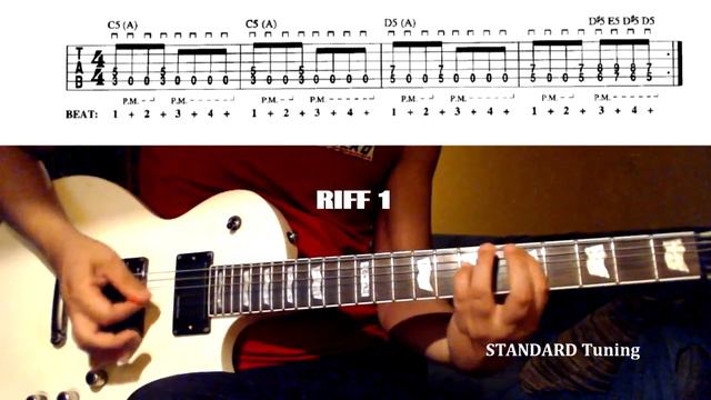 5 Heavy Metal Guitar Riffs (for Beginners) GUITAR LESSON TUTORIAL With TABS