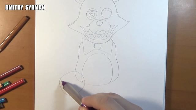 How to draw nightmare Mangle Plush, Как нарисовать кошмарную Мангл Плюш смотреть онлайн