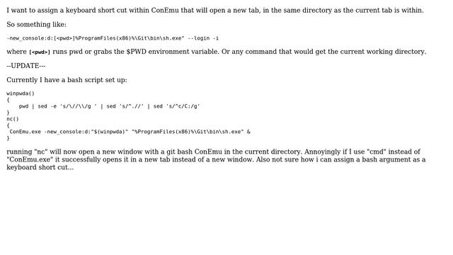 Open A New Tab In ConEmu, in the same Directory (git bash) смотреть онлайн