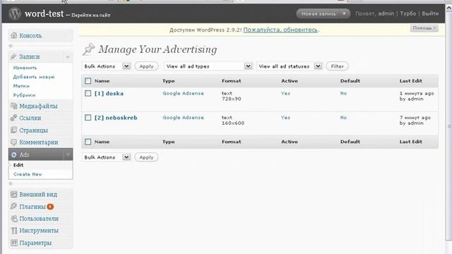 ВИДЕОКУРС ПО WORLDPRESS. Раздел плагины. Плагин Advertising Manager смотреть онлайн