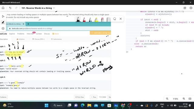 151. Reverse Words in a String || DSA || Leetcode Daily Challenge || смотреть онлайн