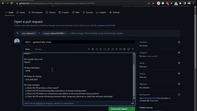 SFDX Creating a Pull Request смотреть онлайн