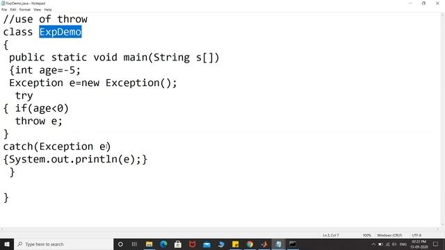 Creating own Exception смотреть онлайн
