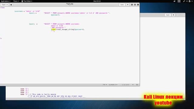 Kali Linux Безопасность Предотвращаем SQL инъекции через страницы авторизации/ Исследуем SQL смотреть онлайн