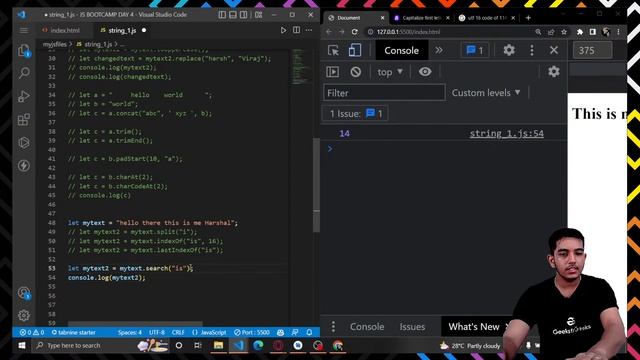JavaScript Arrays & strings смотреть онлайн