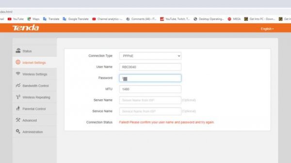 Fix failed please confirm your username and password