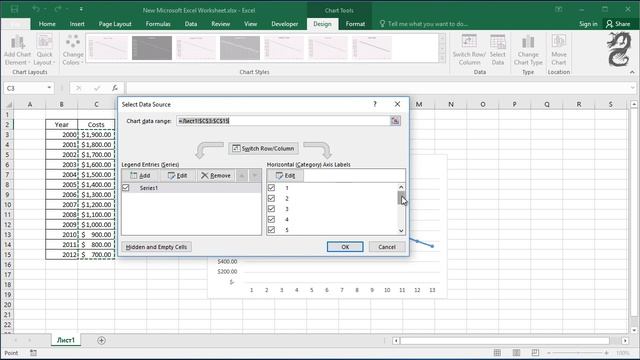 How to Add Years to a Chart Axis in Excel смотреть онлайн