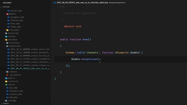 Laravel YouTube API клон #8 - Отношение "Один-к-Одному" смотреть онлайн