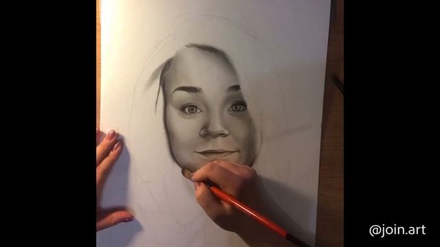 Портрет техника сухая кисть смотреть онлайн