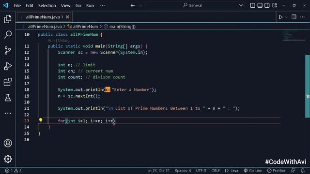 All Prime Number Between 1 to n using Java Program | Java Program | @CodeWithAvi смотреть онлайн
