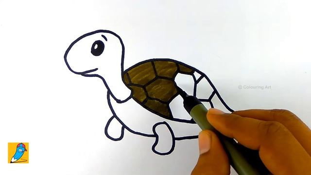 Как нарисовать черепаху | How to draw a Turtle | toshbaqa chizish oson bo'yash смотреть онлайн