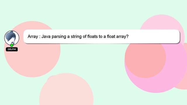 Array : Java parsing a string of floats to a float array? смотреть онлайн