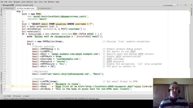 Mecanismo de recuperación de contraseña en PHP смотреть онлайн