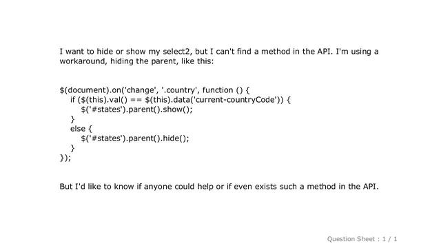 jQuery : Hide/Show Select2 смотреть онлайн