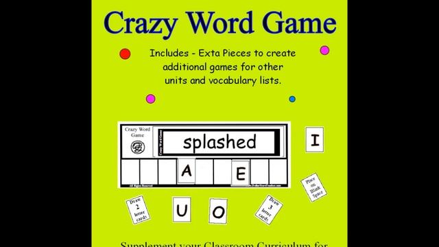 Crazy Word Game with Extra Template for teaching Vocabulary in your classroom смотреть онлайн