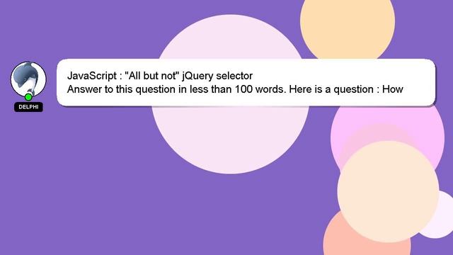 JavaScript : "All but not" jQuery selector смотреть онлайн