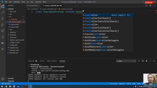 03- Dart Server & Back-End API with Aqueduct - Channel, Middleware and EndPoint Controllers (Arabic смотреть онлайн