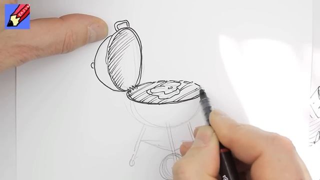 How to draw a barbecue real easy смотреть онлайн
