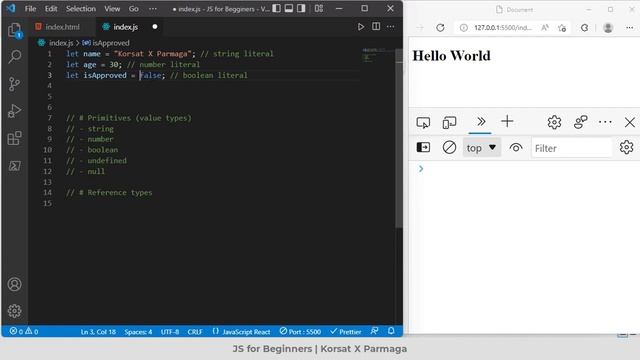(شرح بالعربي) JavaScript for Beginners Course | 08 - Primitive Types смотреть онлайн