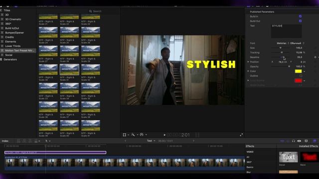 Библиотека текстовых Пресеты для Final Cut Pro X