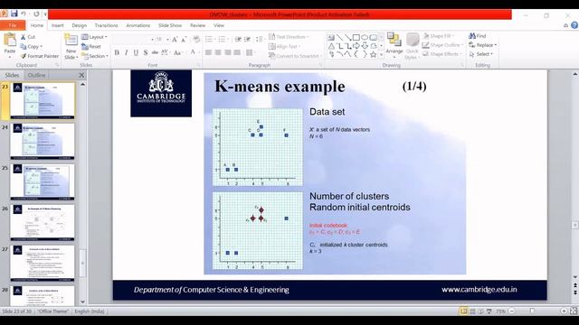 Clustering: K Means , CSE online classes by Cambridge Institute of Technology смотреть онлайн