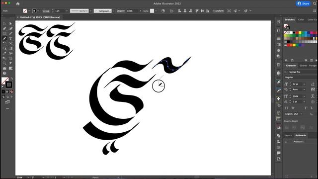 Easy blackletter lettering tutorial in Adobe Illustrator смотреть онлайн